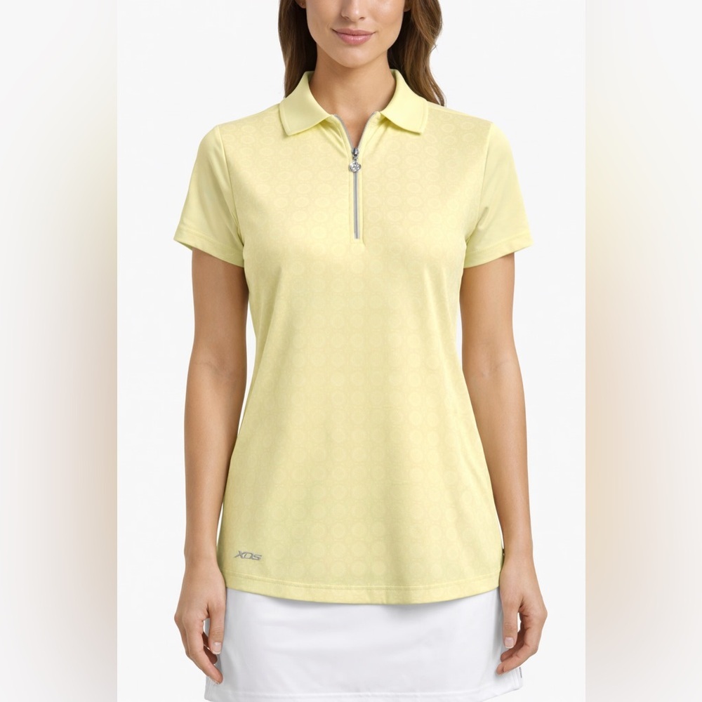 Daily Sports Limey Golf Tennis Half Zip Collared Athletic Top Stretch Medium